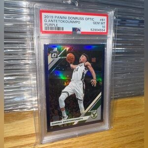 2019 Panini Donruss Optic Giannis Antetokounmpo Purple PSA 10 Greek Freak Gem